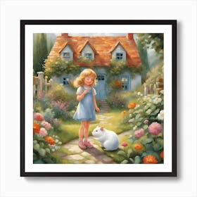 Little Girl In The Garden Art Print