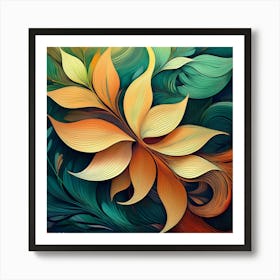 Firefly Abstract Nature Forms Design Organic Shapes Inspired By Leaves, Flowers, Or Water Ripples A (2) Art Print