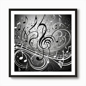 Black and White Abstract Art 170 Art Print