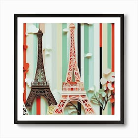 Dreamy Paris Eiffel Tower 3D Art Print