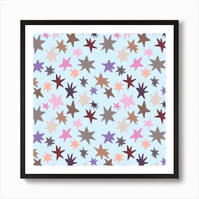 Stars Fabric Baby Blue Art Print