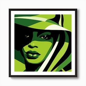 Lady In A Green Hat Art Print