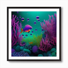 Coral Reef Background Art Print