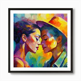 Two Women Kissing 3 Art Print