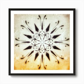 Snowflake — Stock Photo, mandala, lines, flower, geometry, geometric, ornamental, ornaments, round, textured background, black ornament, mandala design, abstract art. Art Print