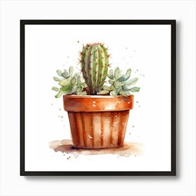 Watercolor Cactus 9 Art Print