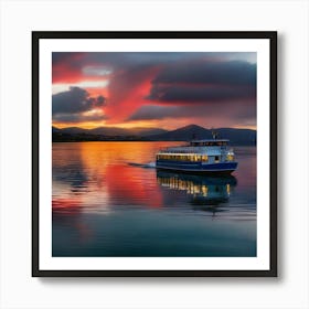 Sunset On A Boat 8 Art Print