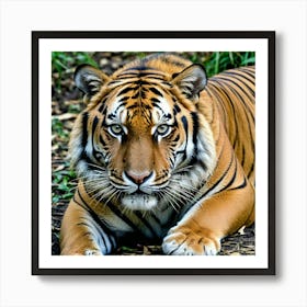 Tiger Feline Carnivore Predator Wild Stripes Roar Majestic Big Cat Wildlife Jungle Powerf (5) Art Print