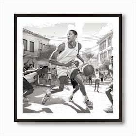 Obama Basketball Coloring Page 2 Art Print