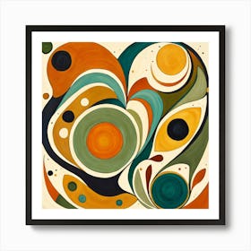 Abstract Painting, Floral Pattern, Abstract Piece With Organic Shapes And Earthy Colors art print Art Print