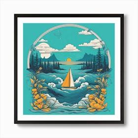 Sailboat In The Sea 1 Art Print