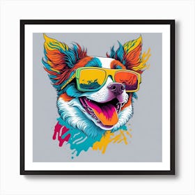 Dog In Sunglasses Art Print