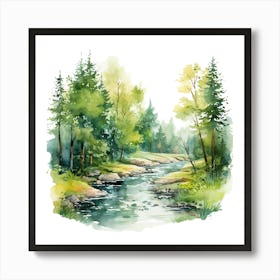 Watercolor Forest Art Print