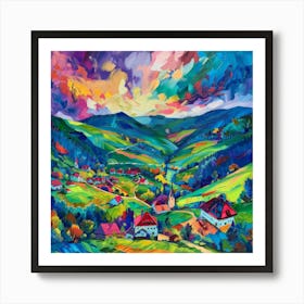 Colorful Landscape Painting Art Print