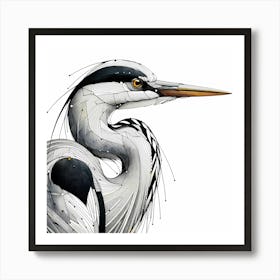 Crane Drawing - Wild Bird Artwork 159 Art Print