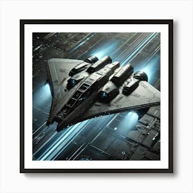 A High Tech, Sci Fi Scene Of The Aqua Phantom Star Art Print