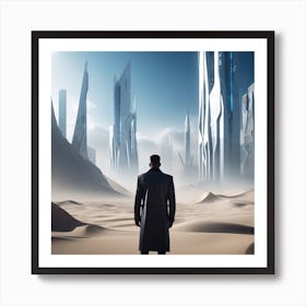 Man Standing In The Desert 36 Art Print