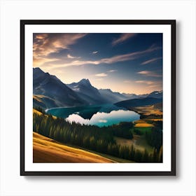 Sunset In The Mountains 126 Art Print