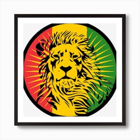 Rasta Lion Lionhead Art Print