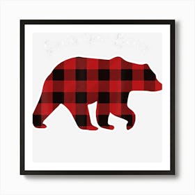 Grandpa Bear Men Red Plaid Christmas Pajama Family Gift Art Print