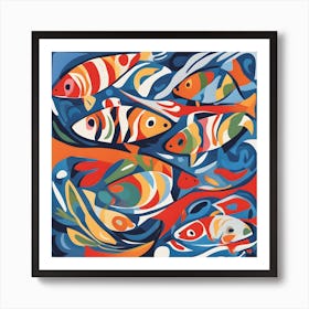 Koi Fish Matisse Style Art Print