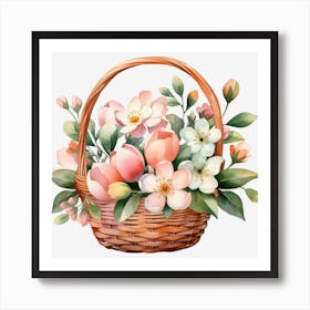 Basket Of Flowers Art Print