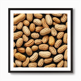 Peanuts On Black Background 4 Art Print