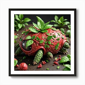 Strawberry Tortoise Art Print