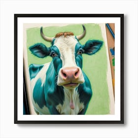 Cow With Horns 9 Art Print