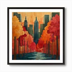 Autumn In New York City - abstract art, abstract painting  city wall art, colorful wall art, home decor, minimal art, modern wall art, wall art, wall decoration, wall print colourful wall art, decor wall art, digital art, digital art download, interior wall art, downloadable art, eclectic wall, fantasy wall art, home decoration, home decor wall, printable art, printable wall art, wall art prints, artistic expression, contemporary, modern art print, Art Print
