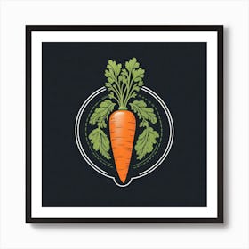 Carrot On A Black Background Art Print