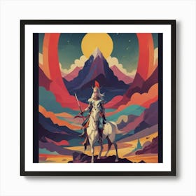 Knight On Horseback 3 Art Print