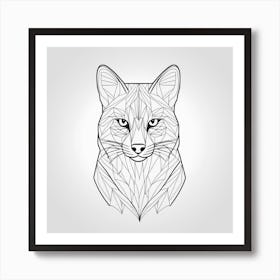 Fox Head Vector Illustration Art Print