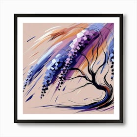 Abstract modernist Wisteria tree 2 Art Print