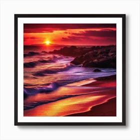 Sunset At The Beach 172 Art Print