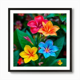 Colorful Flowers In The Garden 1 Art Print