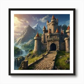 Castle In The Mountains Art Print