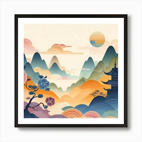 Chinese Landscape 8 Art Print