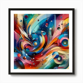 Abstract modernist colorful blots 4 Art Print