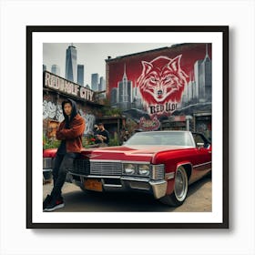Red Cadillac Art Print