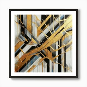 Abstract Gold Painting Art Print