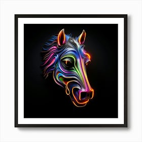 Neon Horse Head 5 Poster