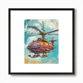 Retro Steampunk Helicopter 1 Art Print