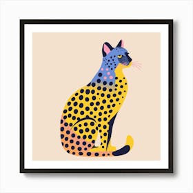 Yellow Cheetah Square 4 Art Print