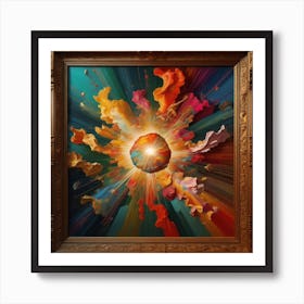 Color Explosion 1, an abstract AI art piece that bursts with vibrant hues and creates an uplifting atmosphere. Generated with AI, Art style_Rennaisance,CFG Scale_3.0, Ste Art Print