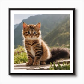 Kitten In The Mountains Art Print