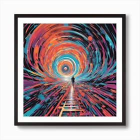 Eye Is Walking Down A Long Path, In The Style Of Bold And Colorful Graphic Design, David , Rainbowco (6) Art Print