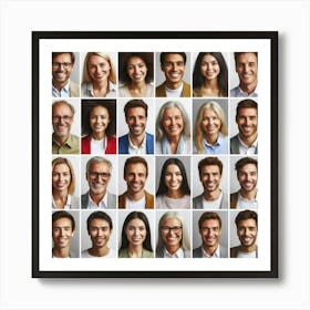 Portrait Of A Group Of People 1 Art Print