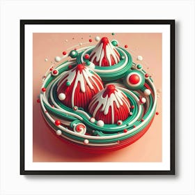 3d Christmas Ornaments Poster