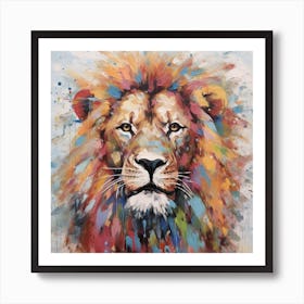 Armadiler Lion Head Painting With K Ife Palete Style E6068a19 6f89 4d3f 9be0 Cdecf70fd1a7 Art Print